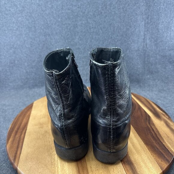 VTG Dingo Size 13D Black Leather Side Zip Ankle Shoes Dress Boots 4450 - Picture 7 of 13